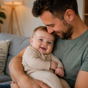 Baby bij papa - slimmetkleintjes.nl
