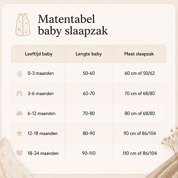 Matentabel slaapzakjes - Slimmetkleintjes